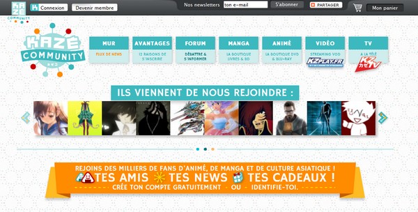 Kazé lance son site communautaire