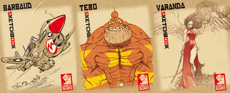 Sketchbooks de Comix Buro : Jean Barbaud, Tebo et Alberto Varanda